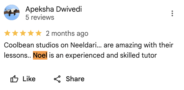 Screenshot of review from Rahul Verma